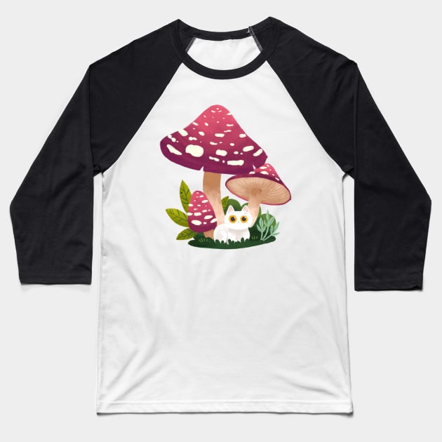 Another shroom cat Baseball T-Shirt by hellocloudy